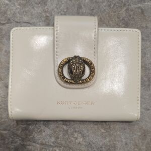 Kurt Geiger Cream Wallet with Gold Emblem